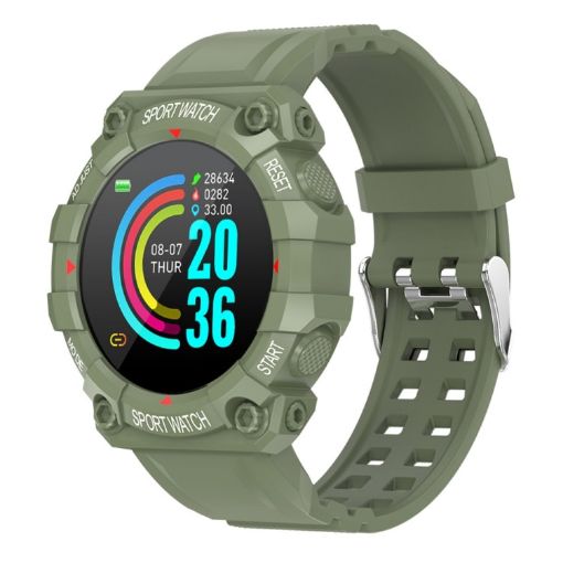 FD68 1.3" Round Screen Sport Smart Watch, Heart Rate, Multi-Sports, Green - 1