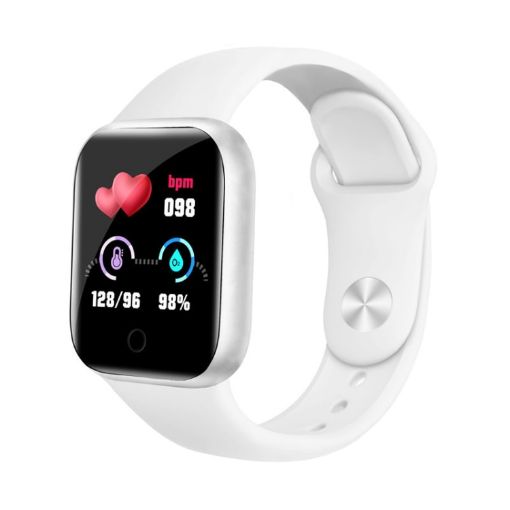 Y68 1.44" Smart Watch - Heart Rate, BP, Blood Oxygen Monitor (White) - 1
