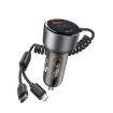 Yesido Y58 60W PD QC3.0 Dual Port Car Charger with USB-C & 8 Pin Cable - 1