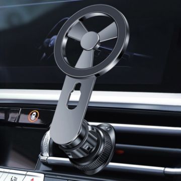 F73 MagSafe 360 Rotating Magnetic Car Phone Holder - Black - 1