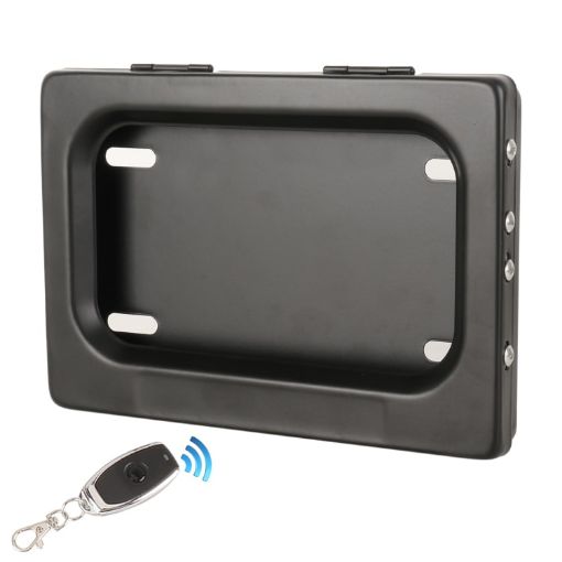 Motorcycle License Plate Cover Frame Roller Blind Bracket - US Legal - 1