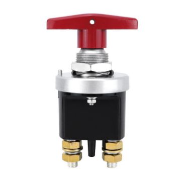High Current 300A Silver Copper Battery Cut Off Switch 12V-36V Red Handle - 1