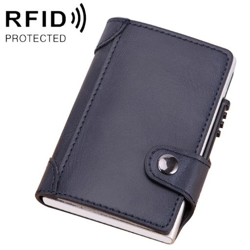 X-51 Blue RFID Anti-theft PU Leather Wallet with Card Slots - 1