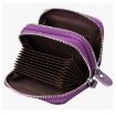 Light Purple Genuine Leather RFID Blocking Card Holder Wallet 10.5x7x4cm - 3