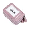 Lavender Genuine Leather RFID Blocking Wallet - Dual Zipper Card Holder - 1