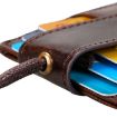 Red KB153 Antimagnetic RFID Leather Card Holder with Lanyard - 8