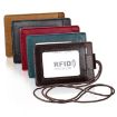 KB153 RFID Leather Card Holder ID Badge with Lanyard - Yellowish-brown - 9
