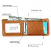 KB186 RFID Leather Billfold Card Wallet, Antimagnetic, Unisex, Coffee - 7