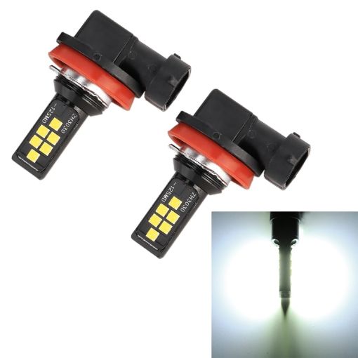 H11 Car Fog Light 2PCS 12LEDs 6000K 320LM SMD-ZH3030 White  - 1
