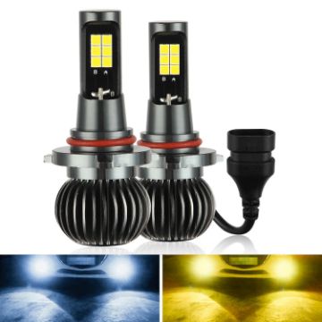 2 PCS EV15 9005/9006 Car LED Fog Light, Cold White + Amber, IP67, 6W - 1