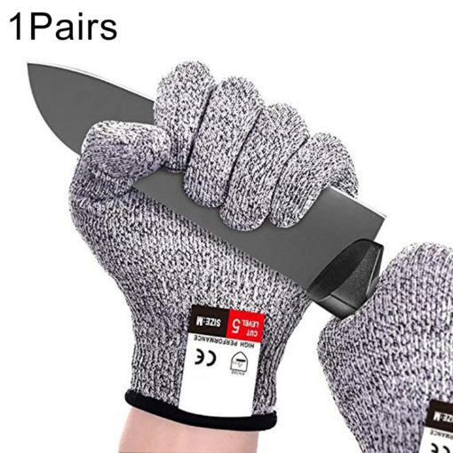 Cut-resistant Gardening Gloves, HPPE, Food-grade, Size XL, 26cm, Black - 1
