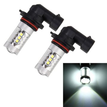 2 PCS HB4/9006 12V 5W 250LM Car Fog Lights with 16 LED Bulbs White - 1