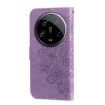 Xiaomi 14 Ultra Light Purple 7-Petal Flowers Embossing Leather Case - 3