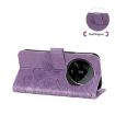 Xiaomi 14 Ultra Light Purple 7-Petal Flowers Embossing Leather Case - 5
