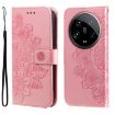 Xiaomi 14 Ultra Rose Gold 7-Petal Flowers Embossing Leather Case - 1
