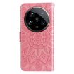 Xiaomi 14 Ultra Rose Gold Sunflower Embossed Leather Phone Case - 3