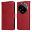 Xiaomi 14 Ultra Red Flip Leather Phone Case - Classic Calf Texture - 1