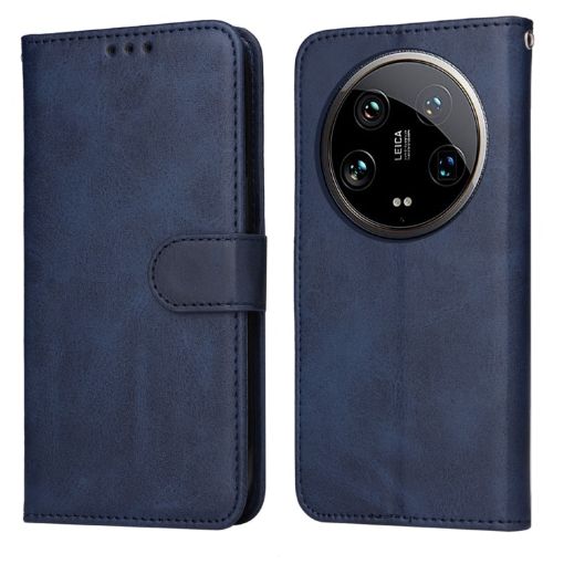 Xiaomi 14 Ultra Blue Calf Texture Flip Leather Phone Case - 1