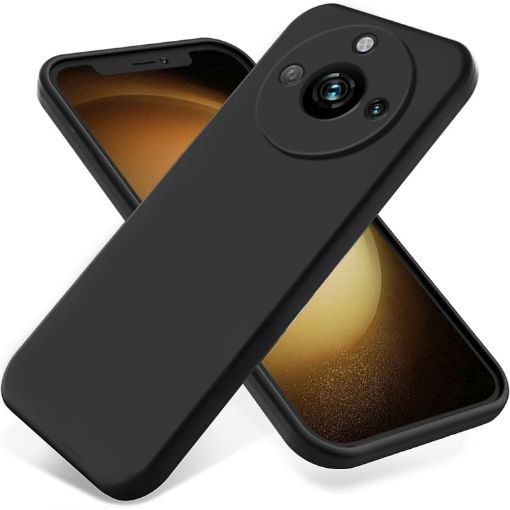 Realme 11 Pro/11 Pro+ Black Liquid Silicone Dropproof Phone Case - 1