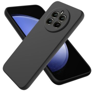 Realme 12+ Black Liquid Silicone Dropproof Full Coverage Phone Case - 1