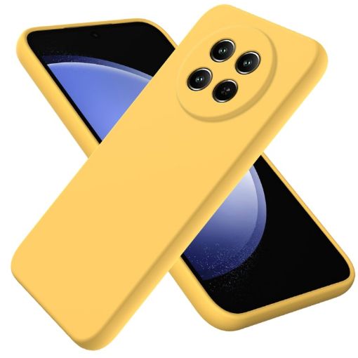 Realme Narzo 70x Yellow Liquid Silicone Dropproof Phone Case - 1