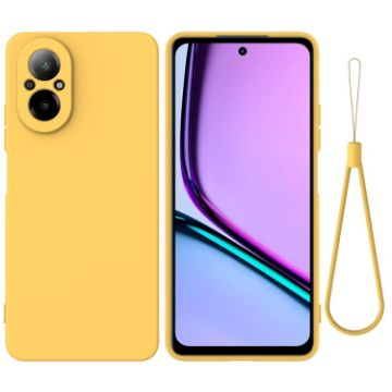 Realme 12 Lite Yellow Liquid Silicone Dropproof Full Coverage Case - 1