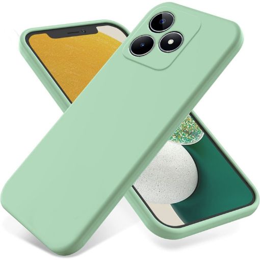 Realme C51s Green Liquid Silicone Dropproof Full Coverage Phone Case - 1