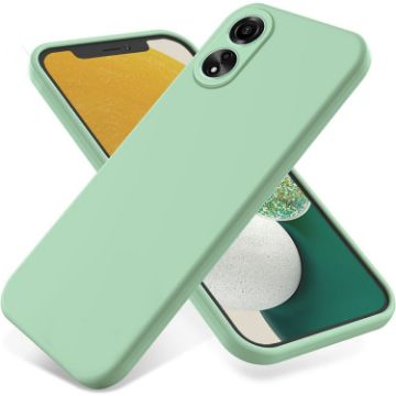 OPPO A58 4G Green Liquid Silicone Dropproof Full Coverage Phone Case - 1