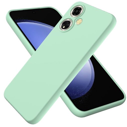 OPPO A59/A2 Green Liquid Silicone Dropproof Full Coverage Phone Case - 1