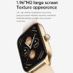 T19 Pro 1.96" IP67 Waterproof Smart Watch, Bluetooth Call, Heart Rate, Gold - 4