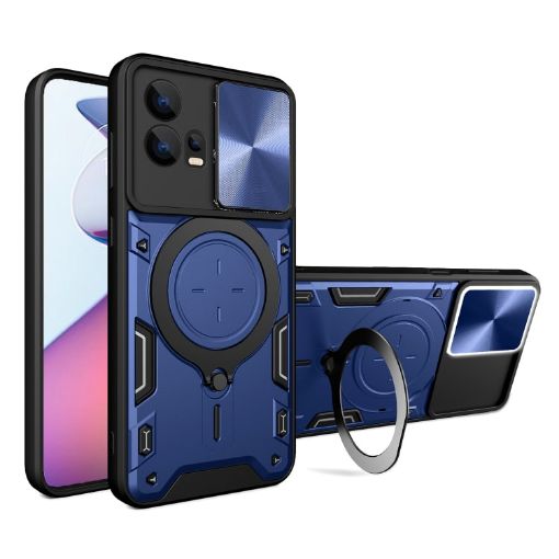Motorola Edge 30 Fusion Blue Camshield Magnetic Holder Phone Case - 1