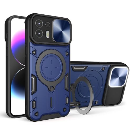 Motorola Edge 20 Lite Blue Camshield Magnetic Holder Phone Case - 1