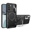 Motorola Moto G62 CD Texture Camshield Magnetic Holder Case (Black) - 1