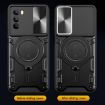 Moto G62 Silver CD Texture Camshield Case with Magnetic Holder - 7