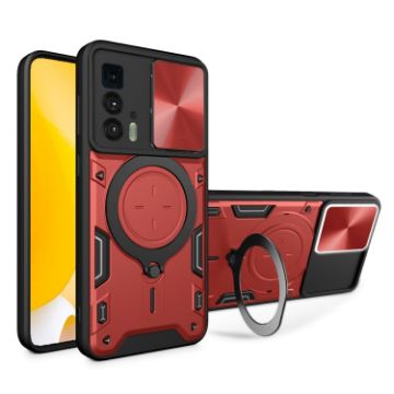 Motorola Edge 20 Pro Red Camshield Magnetic Holder Phone Case - 1