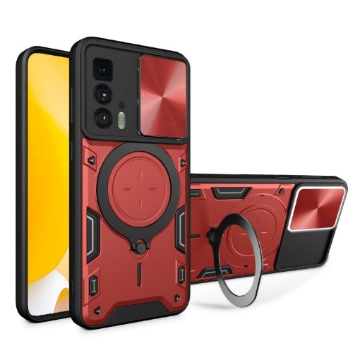 Motorola Edge 20 Pro Red Camshield Magnetic Holder Phone Case - 1
