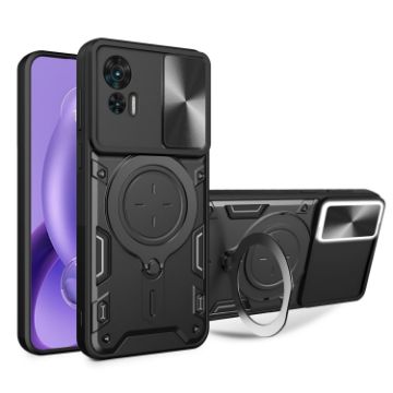 Motorola Edge 30 Neo Black Camshield Magnetic Holder Phone Case - 1