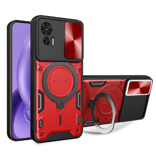 Motorola Edge 30 Neo Red Camshield Magnetic Holder Phone Case - 1