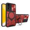 Motorola Moto G22/E32 Red CD Texture Camshield Magnetic Holder Case - 1
