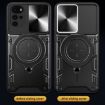 Moto G22/E32 CD Texture Camshield Case with Magnetic Holder - Silver - 7