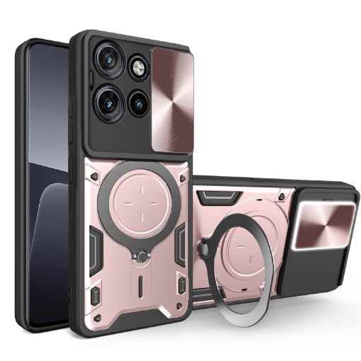 Motorola Edge 50 Neo Pink Camshield Magnetic Holder Phone Case - 1
