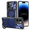 Moto G05 CD Texture Camshield Magnetic Holder Case - Blue - 1