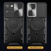 Moto G 2025 Black Camshield Magnetic Holder Case - CD Texture - 6