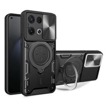 OPPO Reno8 Pro 5G Black Camshield Magnetic Holder Phone Case - 1