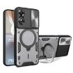 OPPO A17 4G Silver CD Texture Camshield Magnetic Holder Case - 1