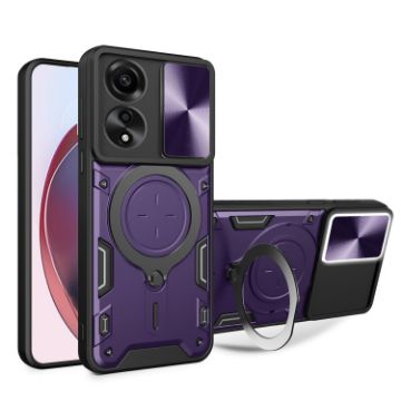 OPPO A78 4G Purple Camshield Magnetic Holder Phone Case - 1
