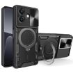 OPPO A3x 5G/4G CD Texture Camshield Magnetic Holder Case Black - 1