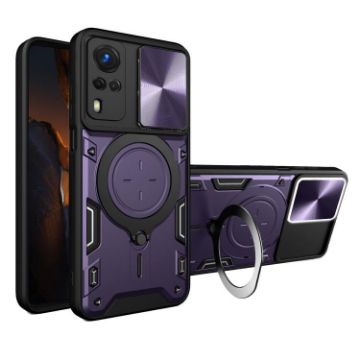 Vivo Y51 2020/Y31 Purple Camshield Magnetic Holder Phone Case - 1