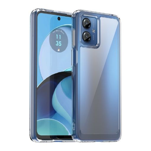 Moto G14 Colorful Series Acrylic TPU Case - Transparent - 1