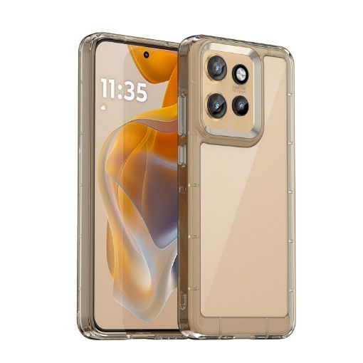 Moto S50 Transparent Grey Acrylic Hybrid TPU Case - Colorful Series - 1